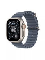 John Lewis Apple Watch Ultra 3 GPS + Cellular 49mm Smartwatch with Ocean Band Natural Titanium/Anchor Blue- Buy online at McGrocer