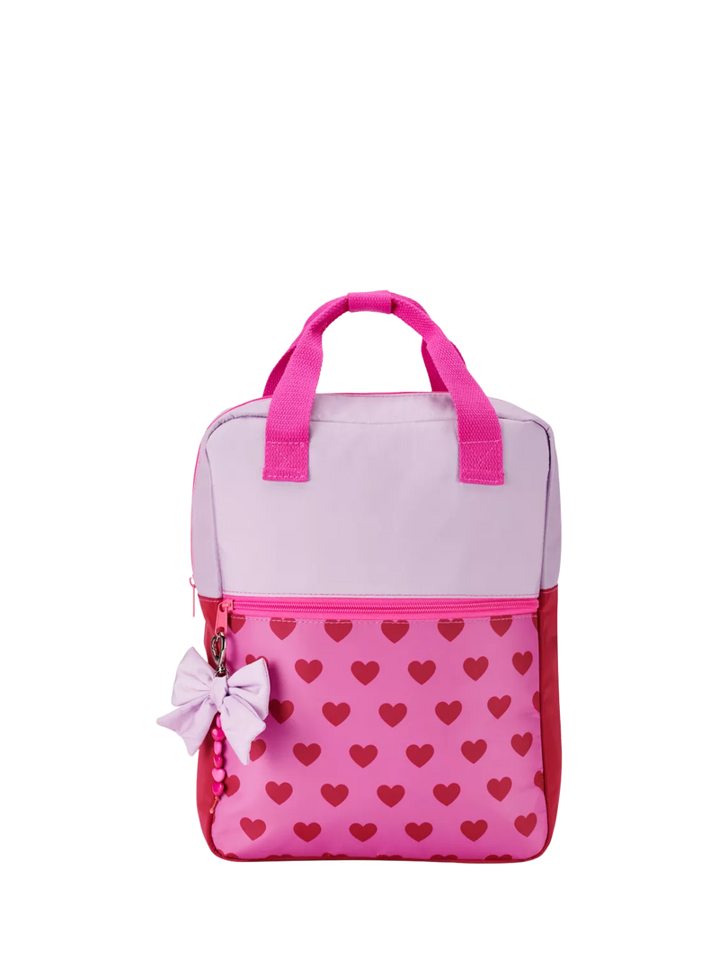Small Stuff kids backpack colour block bright pink, imported from the UK