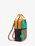 Small Stuff colour block backpack for kids emerald green (British brand)