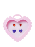 Stych kids clip-on earrings heart gift box set of 2, UK version