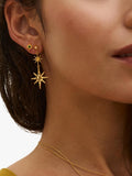 Ottoman Hands green onyx star stud earrings gold 9mm, UK version