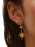 Ottoman Hands green onyx star stud earrings gold 9mm, UK version
