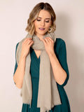 Alie Street Aurielle silk wool scarf Desert Sand 180x70cm - British product