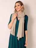 Alie Street Aurielle silk wool scarf Desert Sand 180x70cm - British product