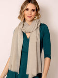 Alie Street Aurielle silk wool scarf Desert Sand 180x70cm - British product