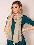 Alie Street Aurielle silk wool scarf Desert Sand 180x70cm - British product