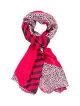 John Lewis Chesca Animal Print Striped Scarf - 85cm x 185cm- Buy online at McGrocer
