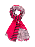 chesca animal print striped scarf midweight (British brand)