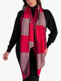 chesca animal print striped scarf midweight (British brand)