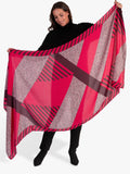 chesca animal print striped scarf midweight (British brand)