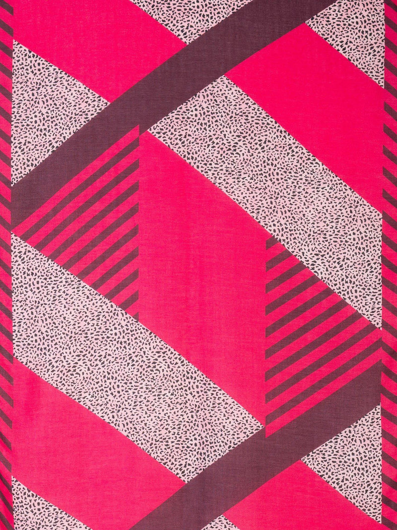chesca animal print striped scarf midweight (British brand)