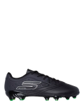 Skechers Razor 1.5 football boots for kids in black/silver (British brand)
