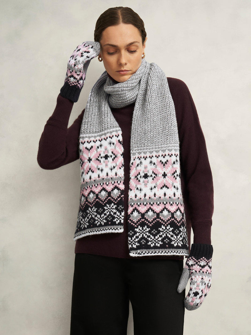 Hobbs Fair Isle wool blend scarf, UK version