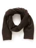 KAFFE ribbed scarf seal brown melange - British product