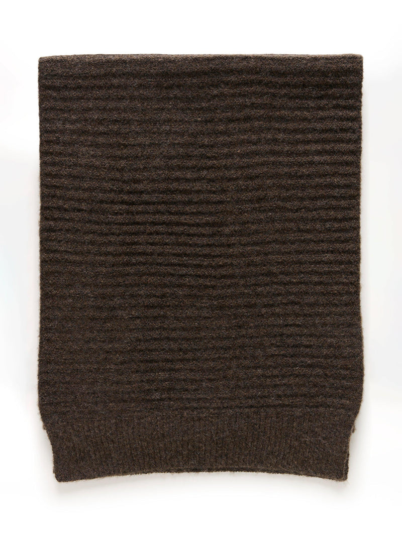 KAFFE ribbed scarf seal brown melange - British product