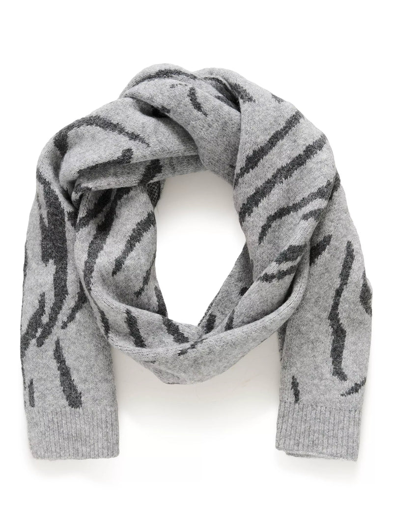 KAFFE stripe scarf grey black 33x180cm, UK version