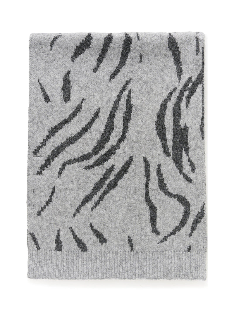 KAFFE stripe scarf grey black 33x180cm, UK version