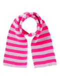 Benetton Kids' Two Tone Striped Knit Scarf, Violet, 3-4 years