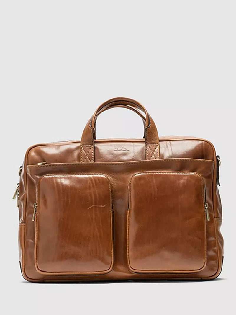 Rodd & Gunn Cambridge leather briefcase cognac - British product