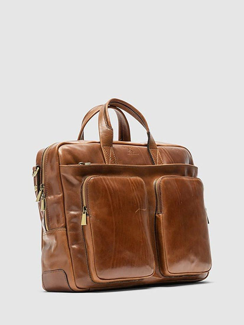 Rodd & Gunn Cambridge leather briefcase cognac - British product
