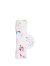 John Lewis From Babies with Love Organic Baby Swaddling Shawl White/Multi 120cm x 120cm- Buy online at McGrocer