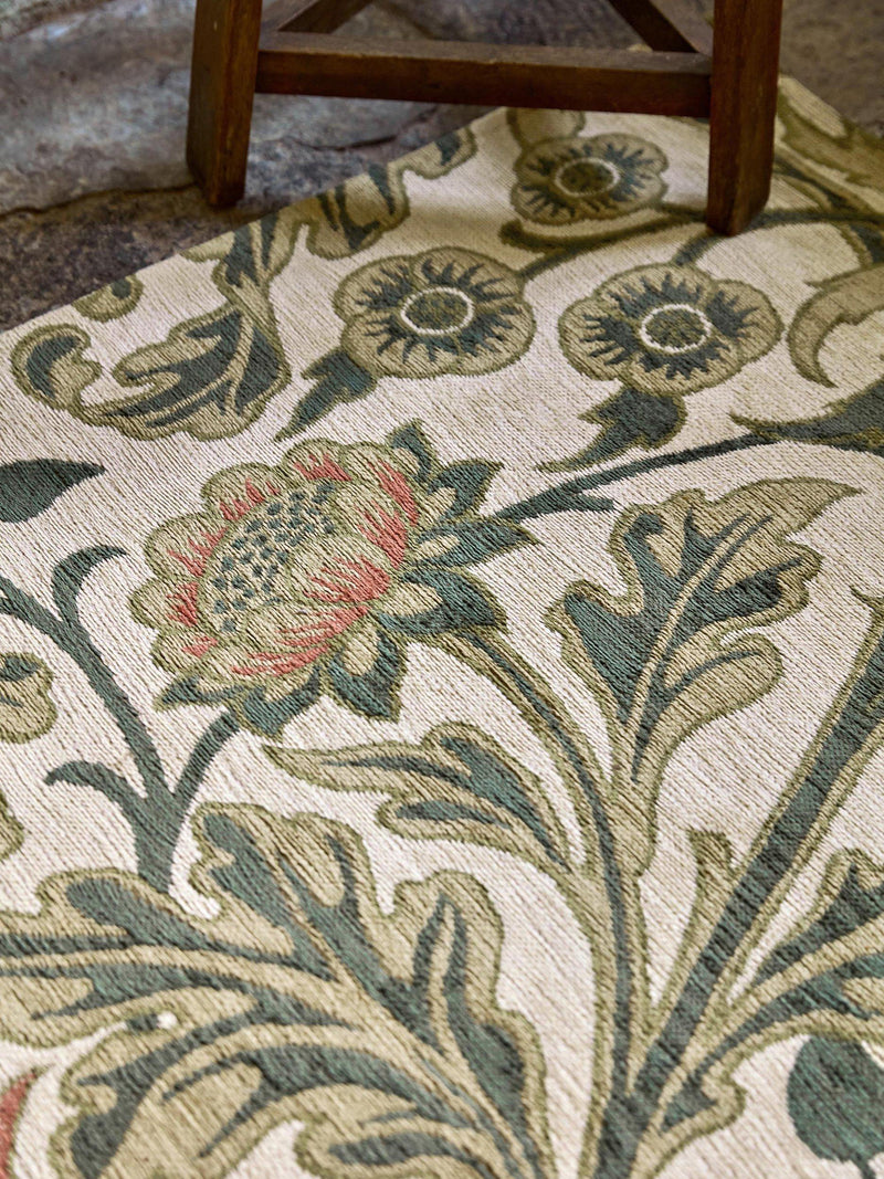 Morris & Co. Hyacinth Floral Rug Natural, imported from the UK