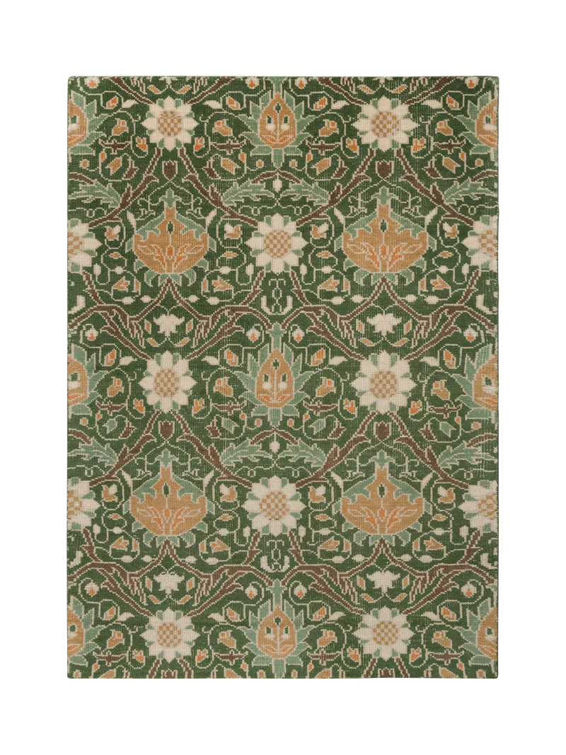 Morris & Co. Montreal pure wool rug green - British product
