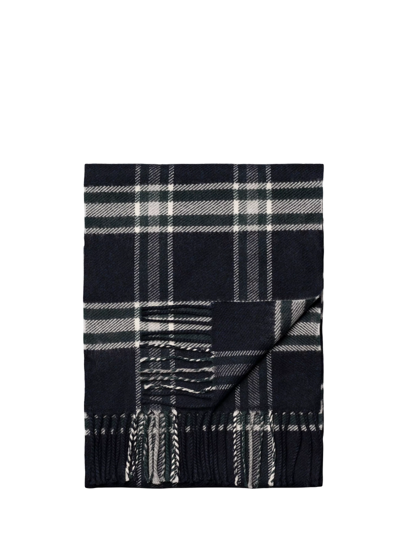 Eton merino wool check scarf 30x200cm - British product