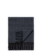John Lewis Eton Merino Wool Herringbone Scarf Navy Blue- Buy online at McGrocer