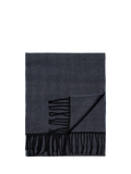 Eton Merino wool herringbone scarf navy blue, imported from the UK