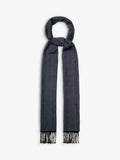 Eton Merino wool herringbone scarf navy blue, imported from the UK