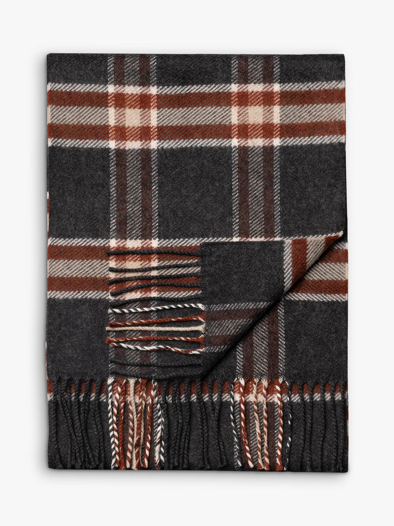 Eton merino wool check scarf 30x200cm - British product