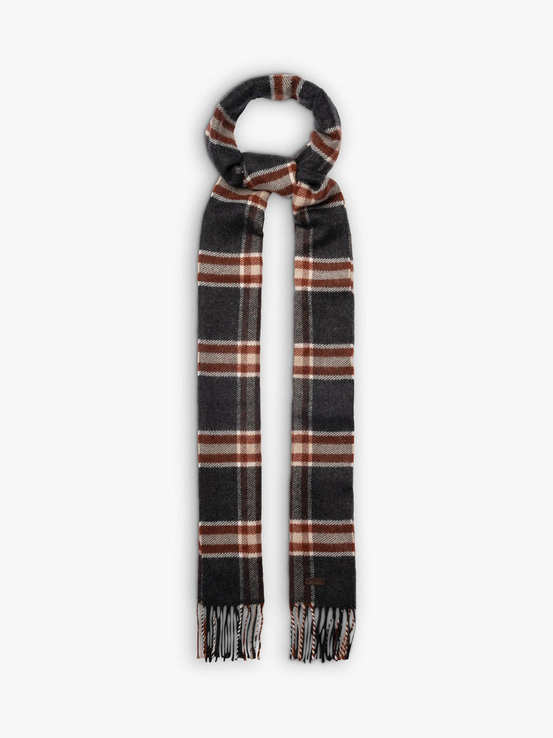 Eton merino wool check scarf 30x200cm - British product