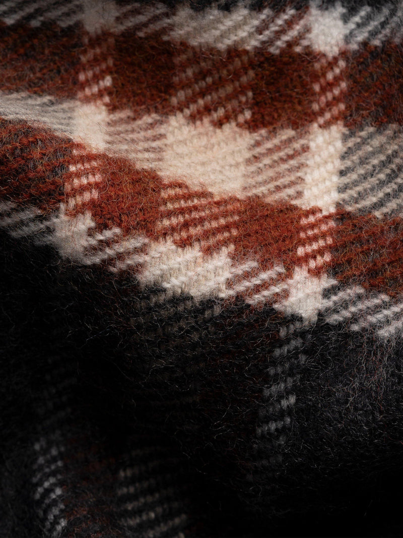 Eton merino wool check scarf 30x200cm - British product