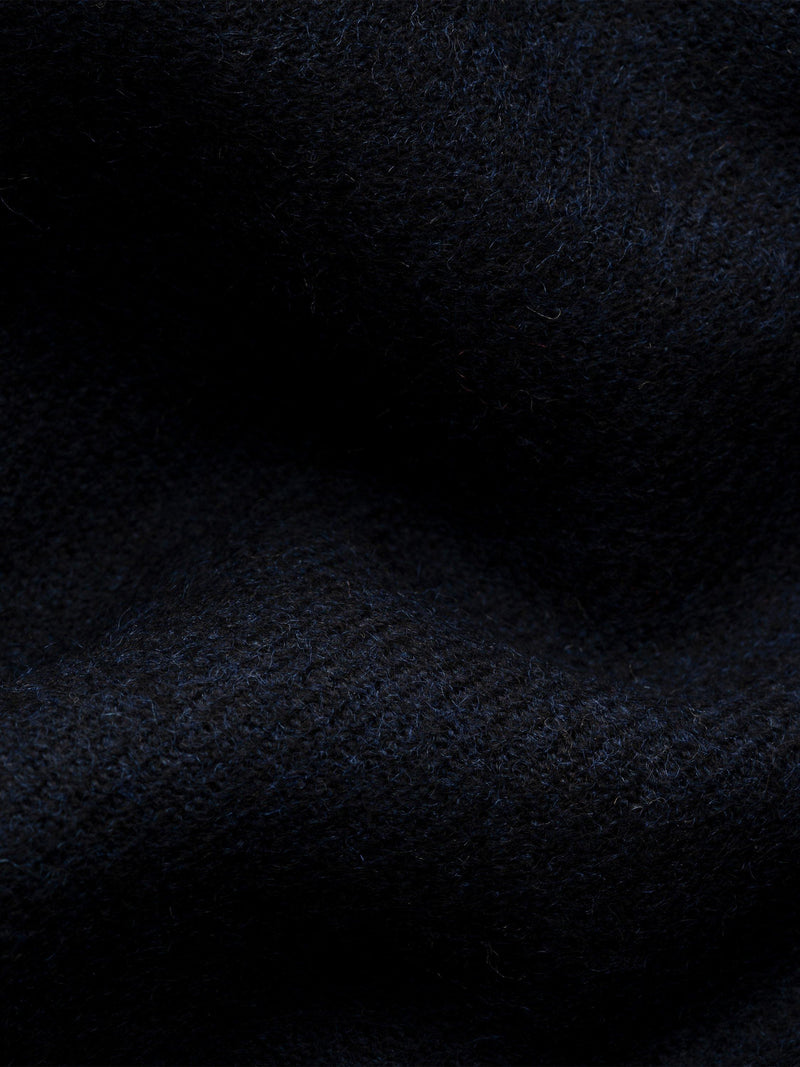 Eton merino wool scarf in navy blue, imported from the UK