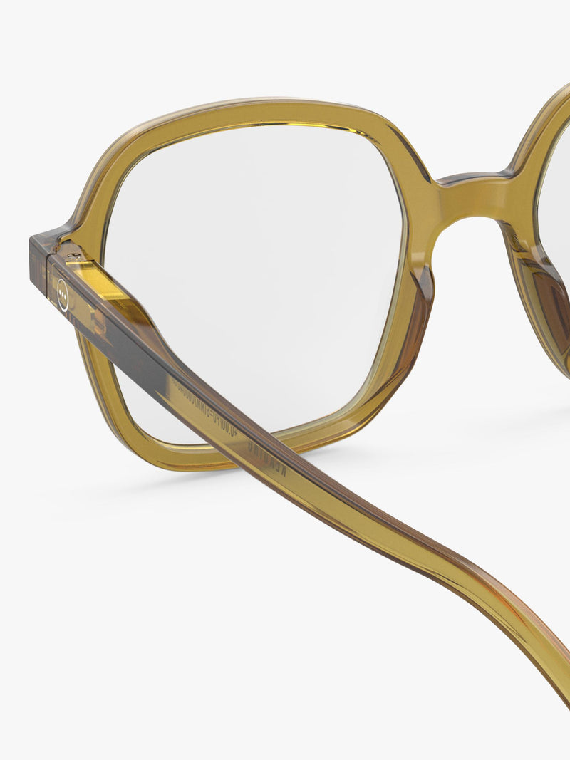IZIPIZI golden green oversized reading glasses, UK version