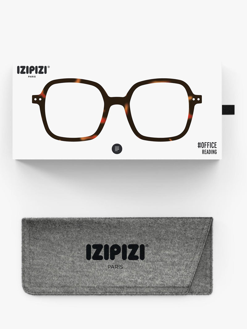 IZIPIZI oversized square reading glasses tortoise - British product