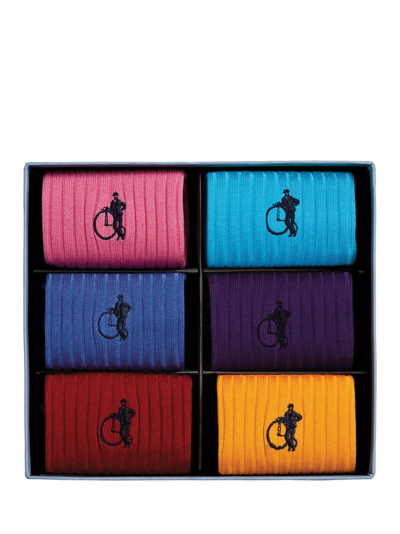 London Sock Company Simply Sartorial socks gift box of 6 pairs (British brand)