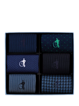 John Lewis London Sock Company Dash of Class Cotton Blend Socks Navy Pack of 6- Buy online at McGrocer