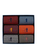 London Sock Company Shaken & Stirred cotton blend socks pack of 6, imported from the UK