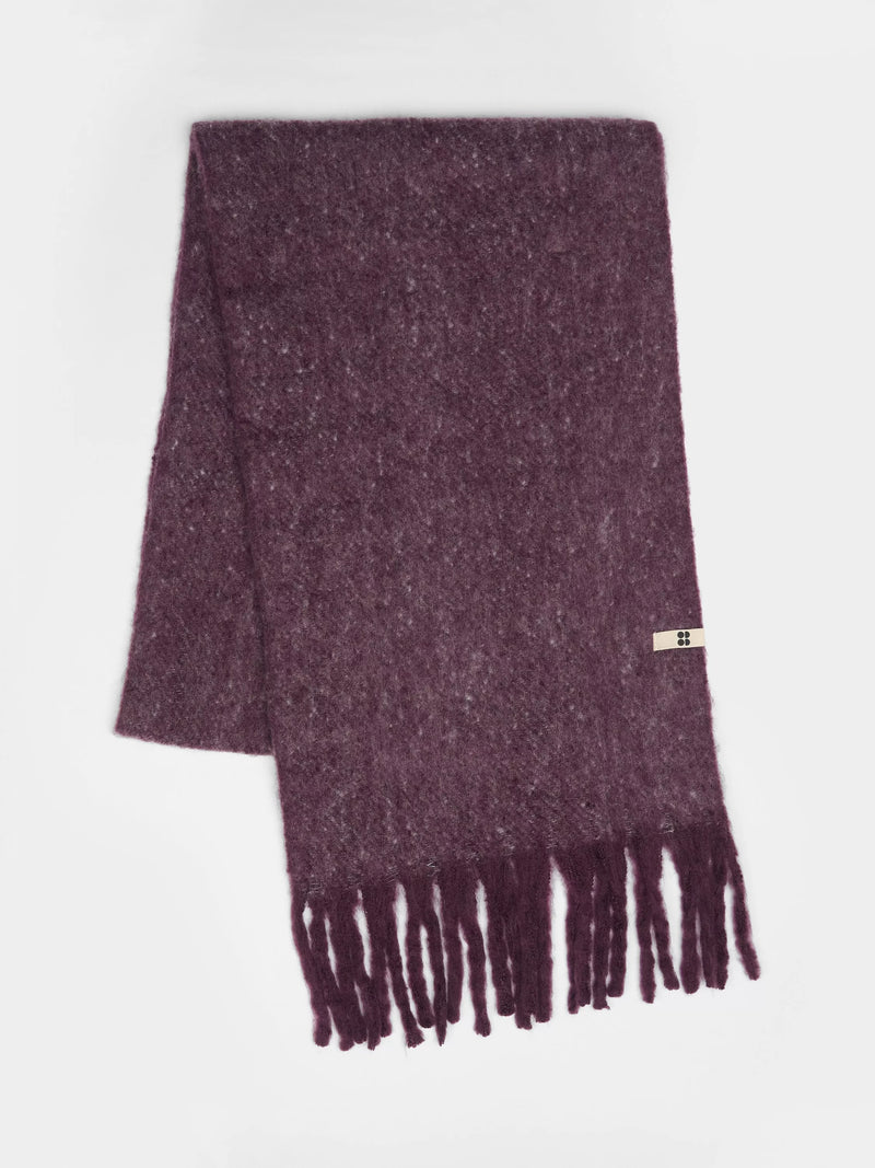 Sweaty Betty wool blend tassel scarf Neptune Purple - British product