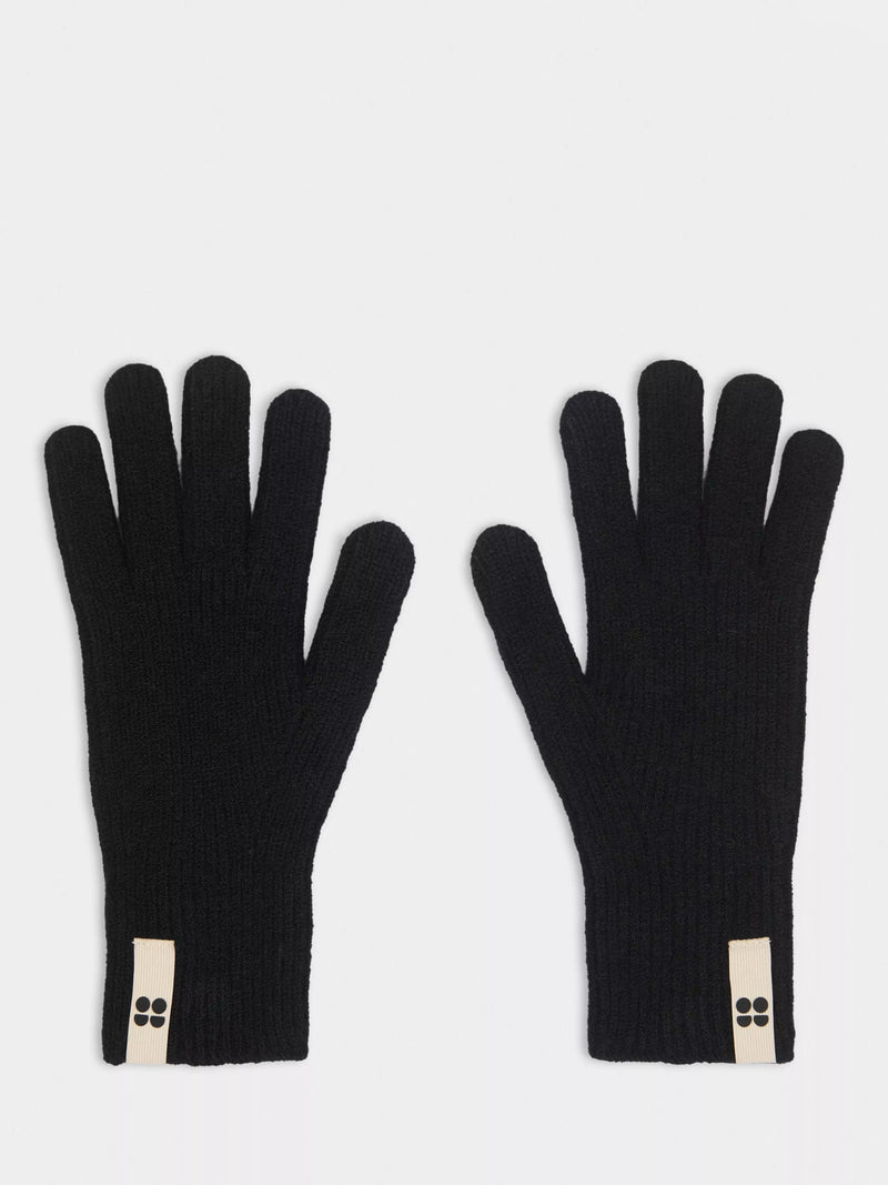 Sweaty Betty Soft Cloud knitted gloves black - British product