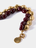 Mint Velvet layered resin bracelet dark red gold, imported from the UK