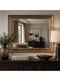 Yearn ribbed rectangular wall mirror in champagne finish (British brand)
