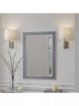 John Lewis Yearn Cobblestone Rectangular Wall Mirror, Silver- Buy online at McGrocer