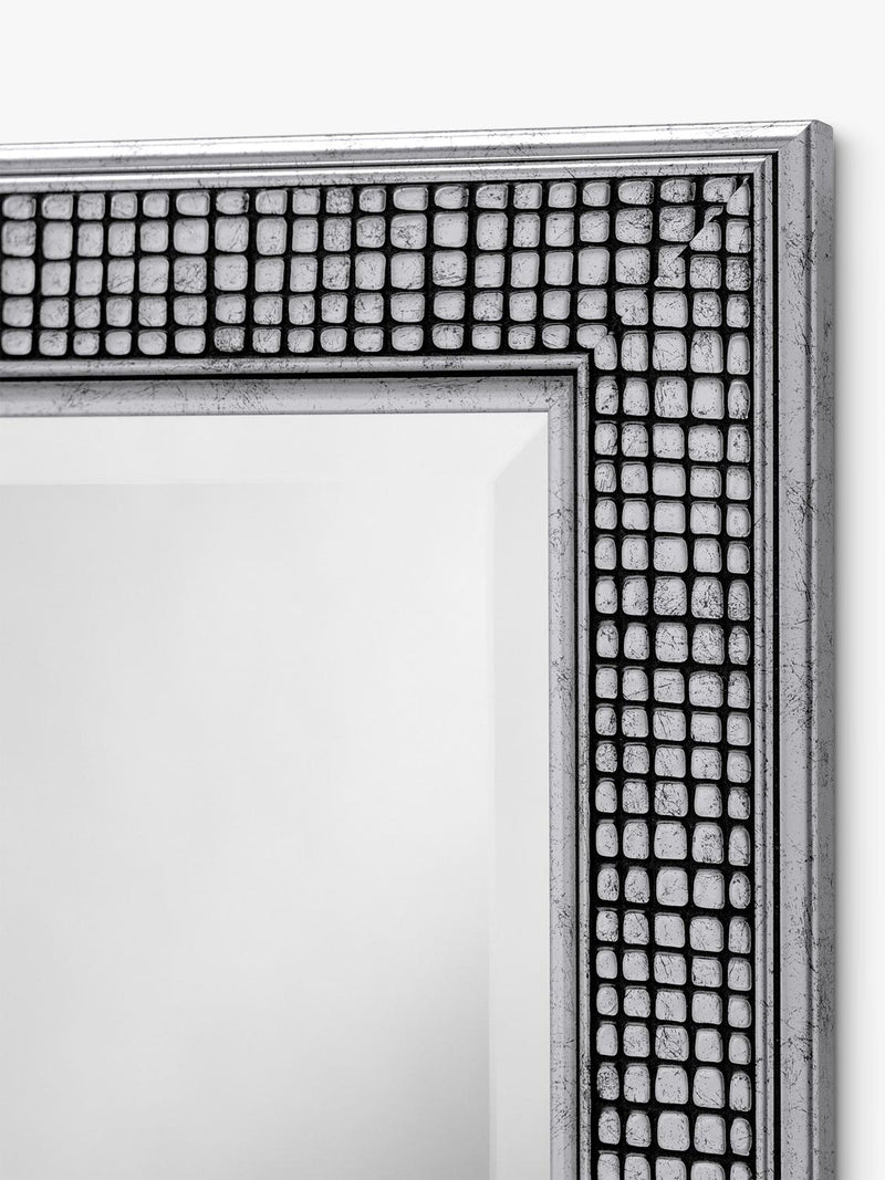 Yearn cobblestone rectangular wall mirror silver (British brand)