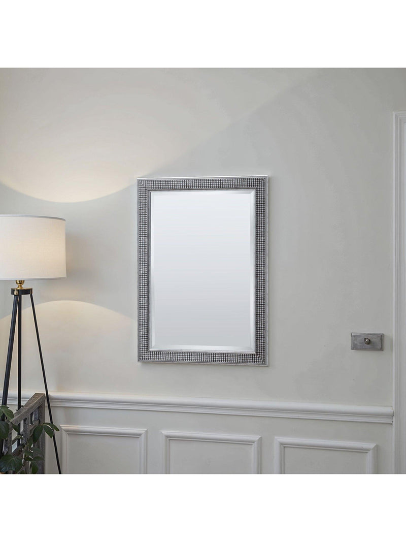 Yearn cobblestone rectangular wall mirror silver (British brand)