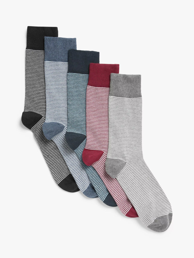 John Lewis striped socks pack of 5, imported from the UK