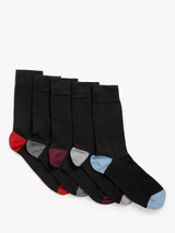 John Lewis John Lewis Men's Cotton Rich Heel & Toe Socks Pack of 5 Black- Buy online at McGrocer