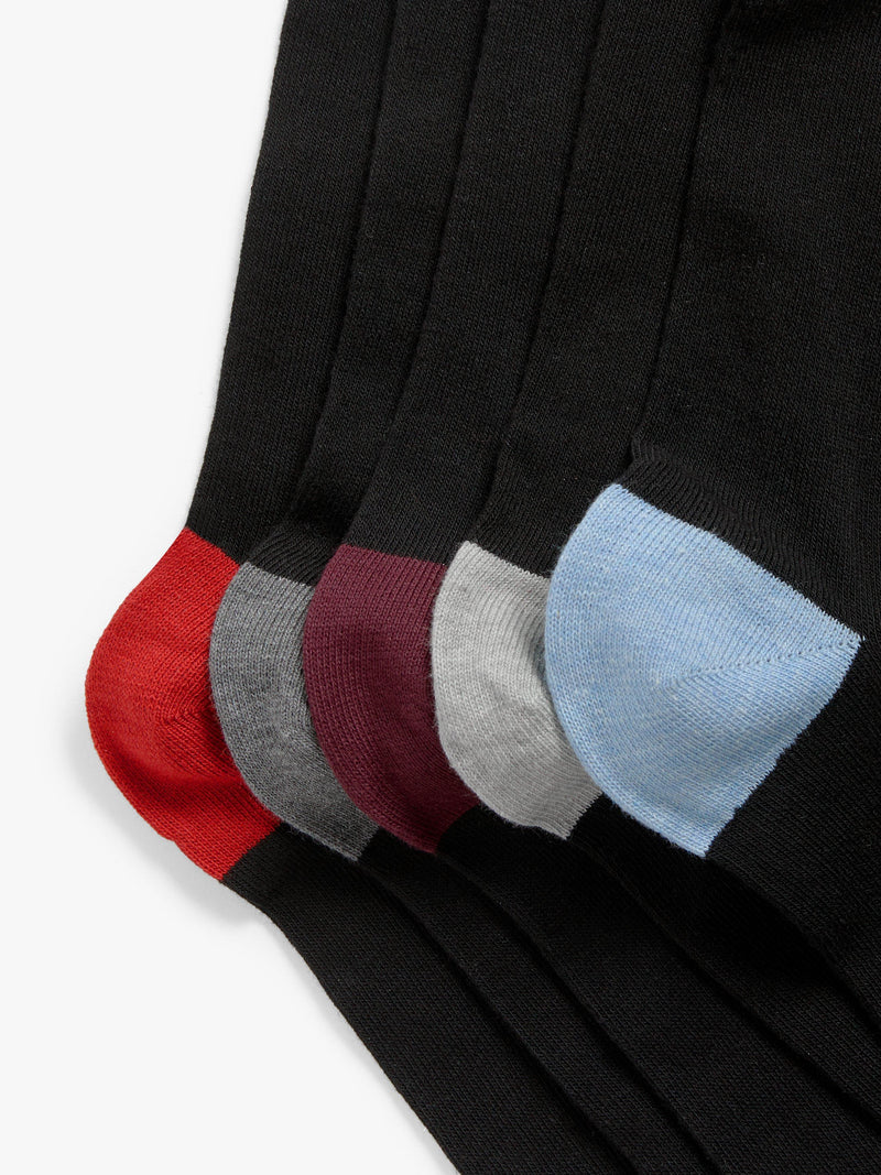 John Lewis men's cotton socks pack of 5 black, UK version